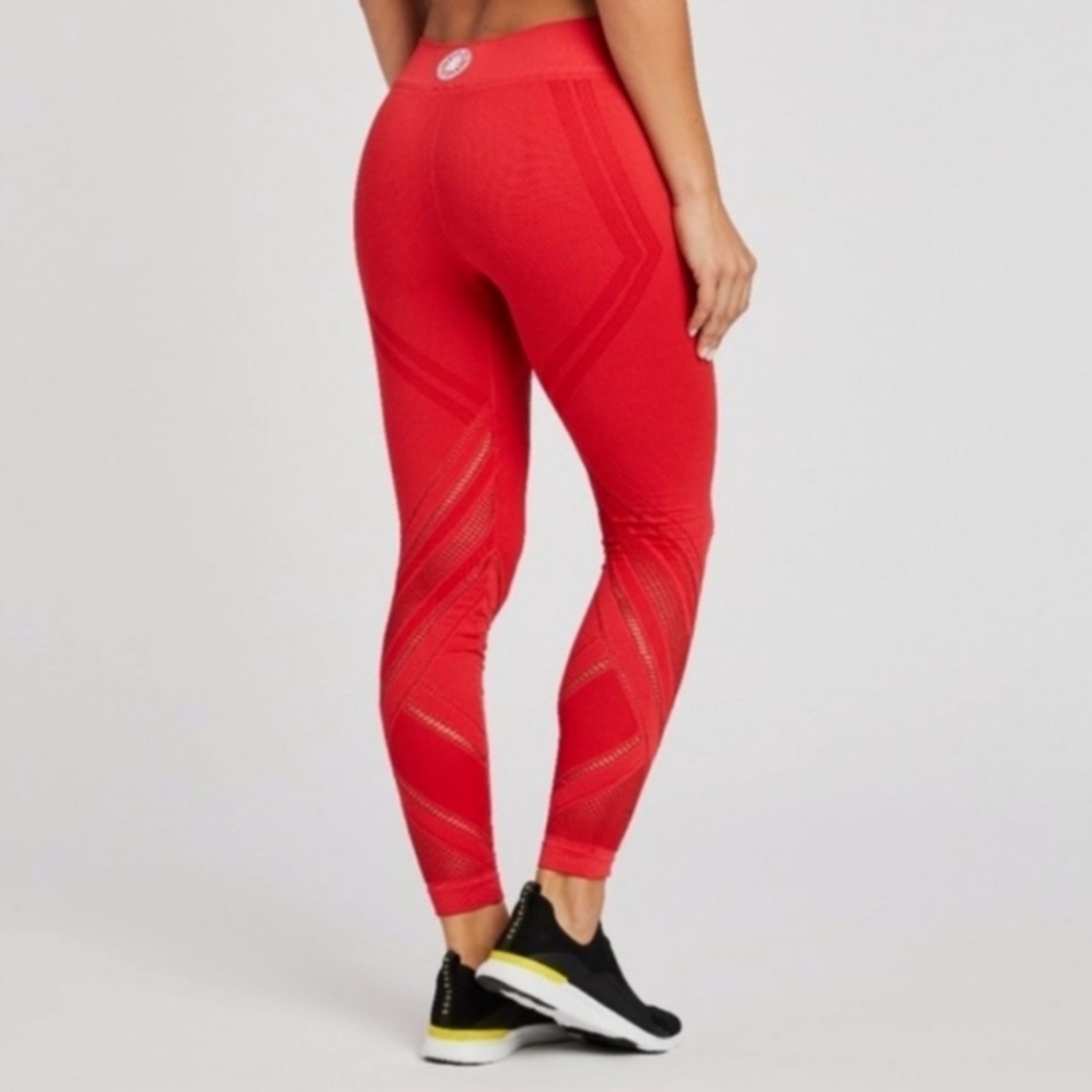 Soulcycle x Nux Red Quintessential Cutout Lasercut Active Leggings - Picture 2 of 11